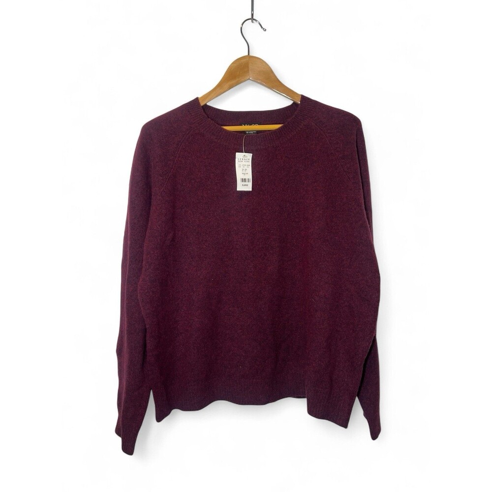New York & Company Wool Blend Sweater Women's Size XL Red Crew Neck Pullover